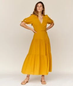 The Augusta Dress | Mustard Gauze -AURIN Clothing Shop 2 e4e880e2 4526 4a83 af7b 377a4611e34c
