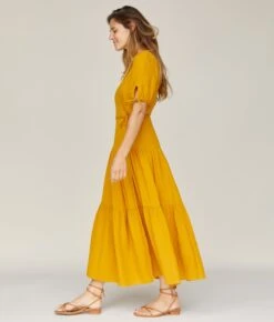 The Augusta Dress | Mustard Gauze -AURIN Clothing Shop 4 73234a8e bef2 498f b47b 4586e927c072