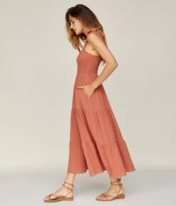 The Lina Dress | Terracotta Gauze -AURIN Clothing Shop 4 b5624940 4477 4549 9138 936253a057b0