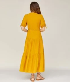 The Augusta Dress | Mustard Gauze -AURIN Clothing Shop 5 ed55f63b 97e3 4439 b6e7 3d506f2b07ca