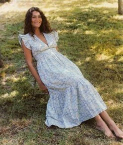 The Aurelia Dress | Sky Chamomile -AURIN Clothing Shop Aurelia5