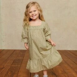 The Bianca Dress Kids | Geo Ditsy Sage -AURIN Clothing Shop Bianca fb feed d637c71d 4328 4d64 bd0d 35118d03bda7
