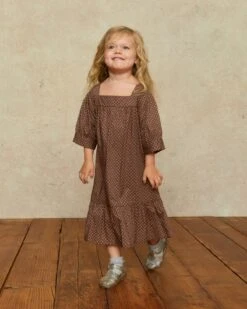The Bianca Dress Kids | Geo Ditsy Hickory