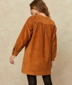 The Candice Dress | Cognac Corduroy -AURIN Clothing Shop Candice4