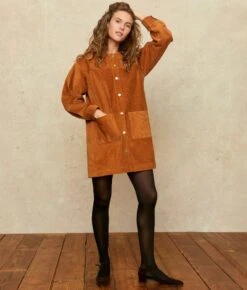 The Candice Dress | Cognac Corduroy -AURIN Clothing Shop Candice5