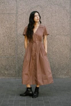 The Dawn Dress | Geo Ditsy Hickory