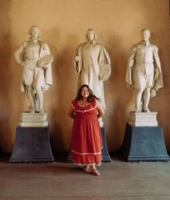 The Cierra Dress Extended | Rojo Khadi -AURIN Clothing Shop Cierra1 674de7d2 2236 46ef 854d 9be1656093ff