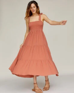 The Lina Dress | Terracotta Gauze