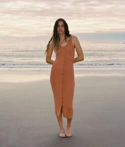 The Drew Dress | Toasted Nut Boucle -AURIN Clothing Shop Drew