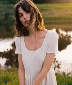 The Scarlet Dress Petites | Eggshell -AURIN Clothing Shop EggshellPetites2