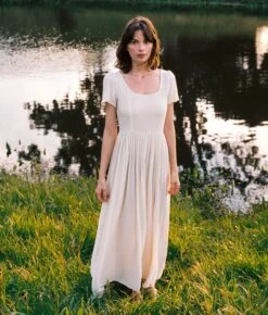 The Scarlet Dress Petites | Eggshell -AURIN Clothing Shop EggshellPetites3