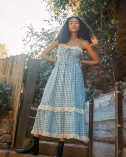 The Emma Dress | Cornflower Basketweave