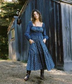 The Jennica Dress | Oat Straw Blue -AURIN Clothing Shop Jennica