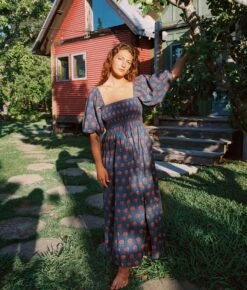 The Katrina Dress | Indigo Sunflower -AURIN Clothing Shop Katrina1 b0193036 3546 4c58 b590 b747a74b2f75