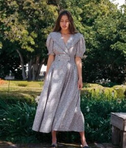 The Liliana Dress | Daisy Blue -AURIN Clothing Shop Liliana4