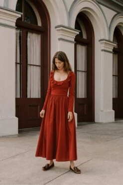 The Marion Dress | Red Dhalia -AURIN Clothing Shop Marion