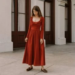 The Marion Dress | Red Dhalia -AURIN Clothing Shop Marion fb feed