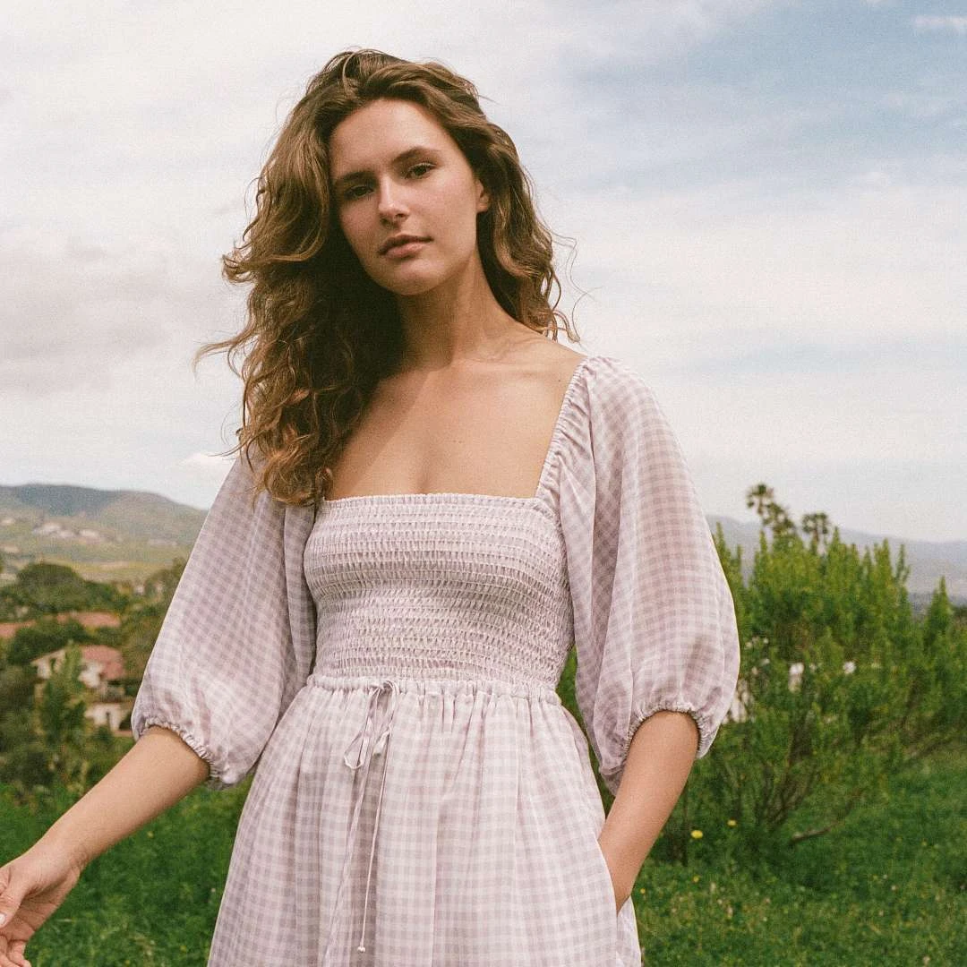 The Katrina Dress | Lavender Gingham 5 The Katrina Dress | Lavender Gingham - Image 3